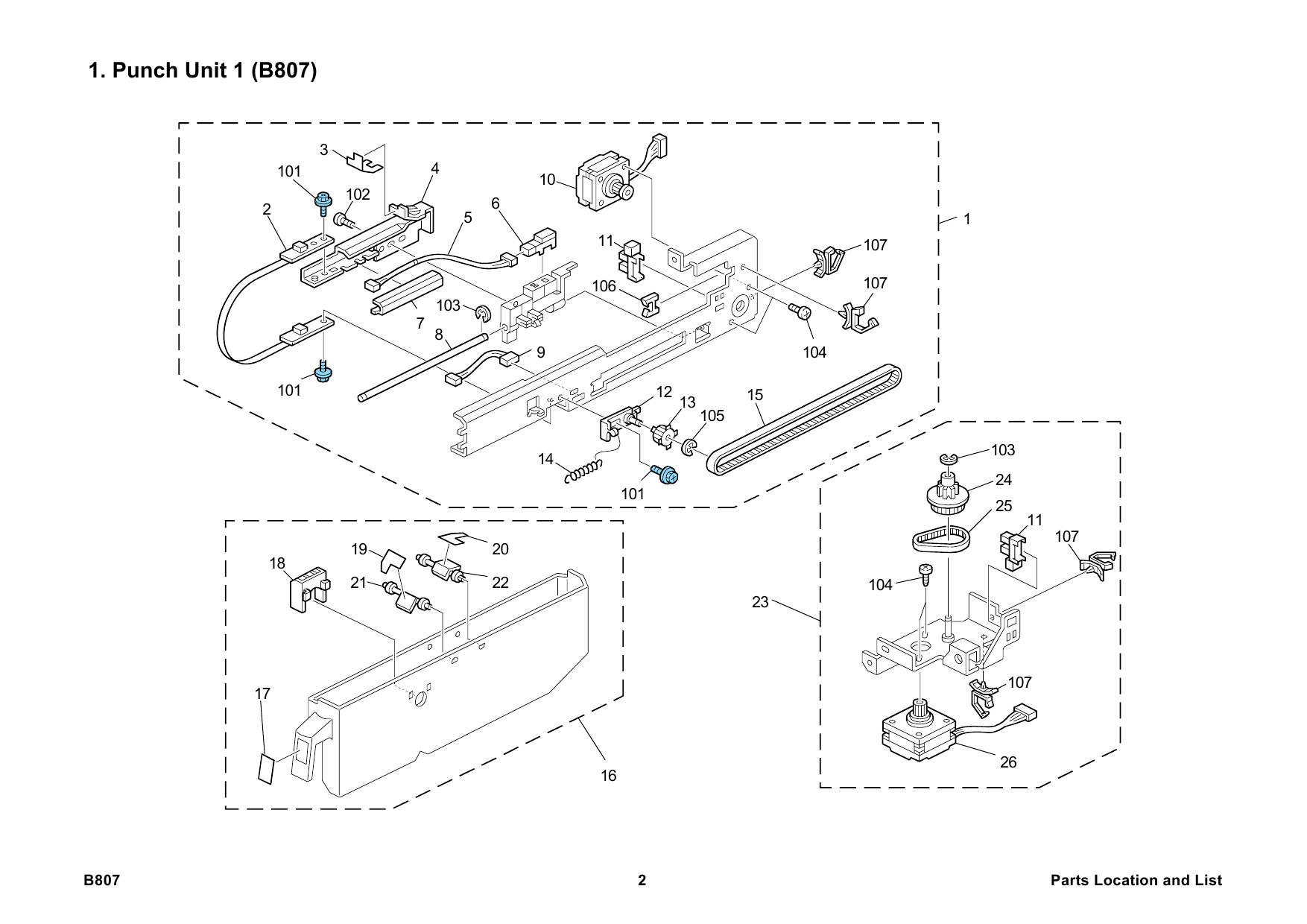 RICOH Options B807 PUNCH-KIT-PU3000 Parts Catalog PDF download-2